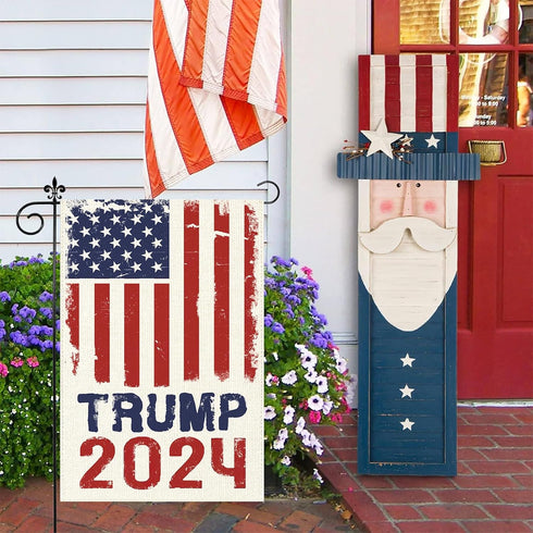 Trump 2024 Flag 12x18 Double Sided Garden Flag American Patriotic USA Flag - Take America Back Garden Flags for Outside Lawn Decor Yard Flag for D...