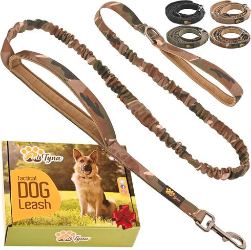 Heavy Duty Bungee Dog Leash 6 ft - 7.5 ft for Large and Medium Dogs | No Pull, Reflective, Tactical Dog Leash | Soft Neoprene Padded Double Handle...
