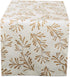 DII Holiday Dining Table Linen Metallic Fabric Kitchen Décor, Christmas Table Runner, 14x108, Gold Holly Leaves...