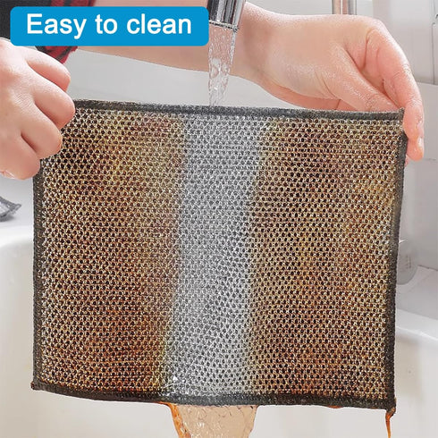 Sonku Wire Dishwashing Rags for Wet and Dry,12 PCS Multipurpose Cleaning Pads,Non-Scratch Wire Dishcloth,Kitchen Wipes Cleaning Cloths...