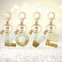 Backpack Keychains gifts for Women Initial Letter Keychain for Cute Car key White Pink Tassel Bling crystal shiny...