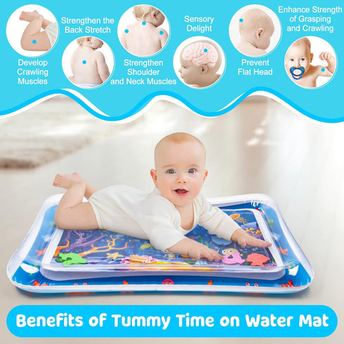 Tummy Time Water Mat?Inflatable Tummy Time Water Play Mat for Babies, Infants and Toddlers 3 to 12 Months Promote Development Toys Baby Gifts...