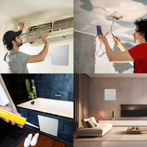 Self-Adhesive Wall Access Panel for Drywall, 10x10 Inch Wall Hole Cover Plumbing Access Panels Heavy-Duty ABS Plastic & Easy Install Wall Panels f...