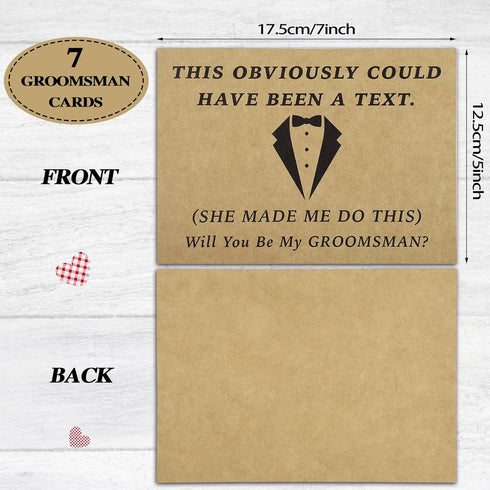 Teling 8 Pieces Groomsmen Proposal Gift Proposal Cards 7 Pieces Will You Be My Groomsman Funny Cards and 1 Will You Be My Best Man Card for Weddin...