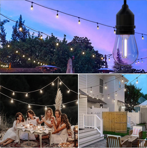Mlambert LED String Light Bulbs, Shatterproof Outdoor String S14 Replacement Light Bulbs 4000K, Waterproof 1W LED Edison Bulbs Equal to 11W,Not So...