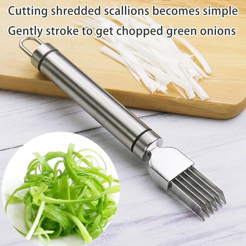 PCTC Stainless Steel Chopped Green Onion Knife, Kitchen Tool Slice Cutlery Vegetable Cutter Sharp Scallion Cutter Shred Knife, for Kitchen Cutting...