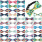 16 Pcs Dog Bow Ties Slide Dog Collar Bows Summer Hawaiian Styles Dog Collar Attachment Bows with Rubber Bands Dog Bow Ties for Large Dogs Spring S...