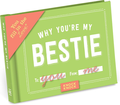 Knock Knock Why You're My Bestie Book Fill in the Love Fill-in-the-Blank Book Gift Journal, 4.5 x 3.25-Inches...