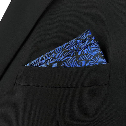 S&W SHLAX&WING Mens Pocket Square for Suit Navy Blue Black Large Size Pattern 12×12 Business...