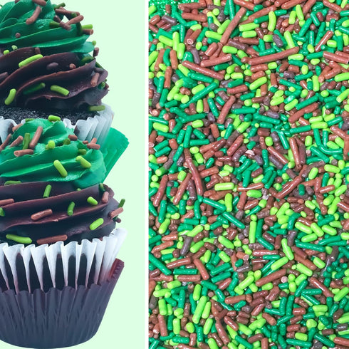 Jungle Camoflage Edible Gaming Woodlands Confetti Sprinkles Cake Cookie Cupcake IceCream Donut Quins - 6oz Bag...