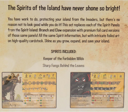 Greater Than Games | Spirit Island: Branch & Claw - Foil Panels | Cooperative Strategy Board Game Accessory | Premium Component Upgrade...