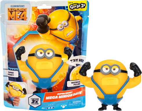 Minions DESPICABLE ME 4 Super Squishy Mega Dave | Heroes of Goo JIT Zu Action Figure Toys | with Unique Gooey Water Bead Filling | Stretch him up ...
