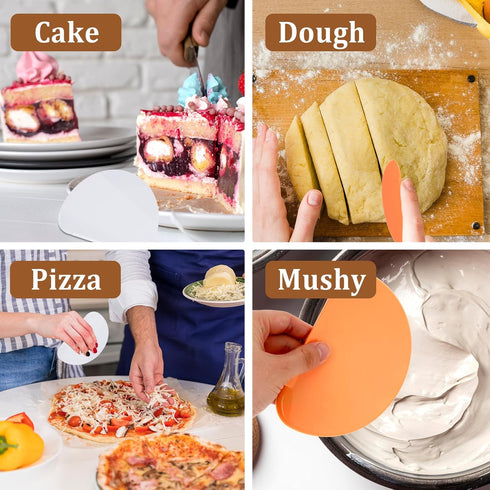 Flexible Curved Edge Silicone Bowl Scraper, Food Grade Dough Scraper for Baking Sourdough Bread, Cake, Bench Scrapers, Multipurpose Kitchen Dish S...