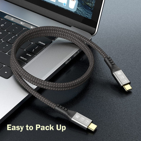 USB C Thunderbolt 4 Cable 3.3ft, USB4 Braided Cables 40Gbps, 8K 60Hz PD 100W Compatible with Thunderbolt 4/3, USB4/3, Type C, for iPhone 15/15 Pro...