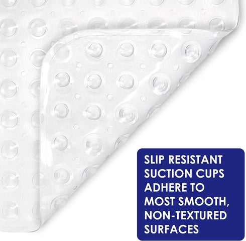 Ginsey Home + Solutions Clear Mega Tub Non-Slip with Suction Cups, Air Cushioned Bubble Surface, 16 in X 39.5 in Bath mat...