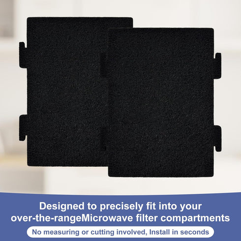 8 Pack Replacement Air Filters for Microwave Oven, Premium Activated Charcoal Air Filters Compatible with Whirlpool Over The Range Microwaves YKML...