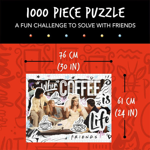 Paladone Friends Coffee is Life 1000 Piece Jigsaw Puzzle - Officially Licensed Merchandise...