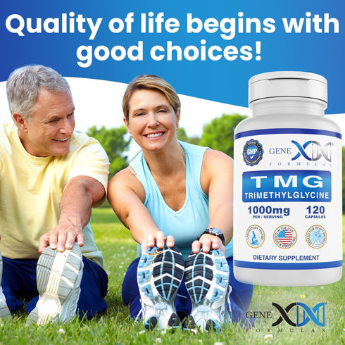GENEX 1000mg TMG Supplements (120 Capsules) - Betaine Anhydrous Trimethylglycine 1000mg - Liver Supplement - for Healthy Homocysteine Levels - Glu...