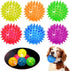 6 Pcs Light Up Spiky Ball Dog Toy, Dog Chew Toys for Teething, Glow in The Dark Dog Balls, Spikey LED Flashing Rubber Dog Ball Bounce-Activated Pu...