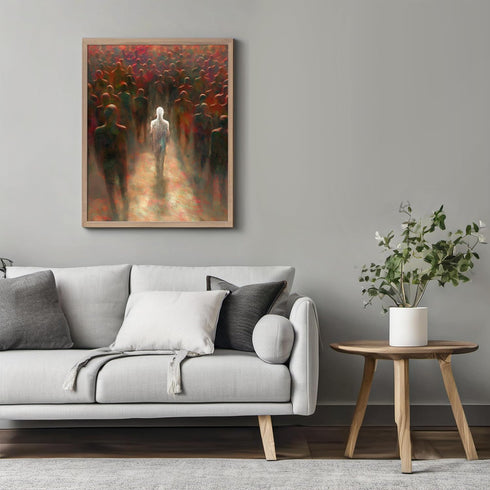 Posterizer 1 pcs-abstract and evocative depiction of a white figure 4-Abstract & Modern Art-Gift For Buddhism Meditation philosophy Fans- unframed...