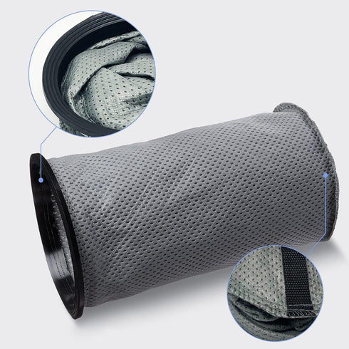 Smilefil Round Reusable Micro Cloth Filter Bags 10QT Vacuum Bags Compatible with ProTeam Part # 100565 - Fits ProTeam Coachvac, Super CoachVac, Me...