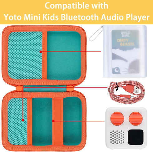 co2CREA Hard Case Compatible with Yoto Mini 2024 Edition Kids Audio Music Player Children Speaker Plays Audiobook Cards Radio and Card Case Hold u...