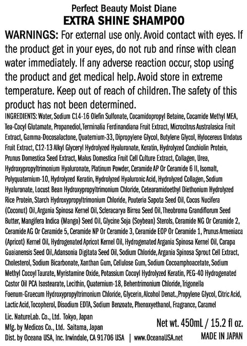 Moist Diane Pump Hydrating Shampoo for Men & Women, Organic & Natural Anti-dandruff Clarifying Japanese Hair Shampoo with Pump for Dry Hair Extra ...