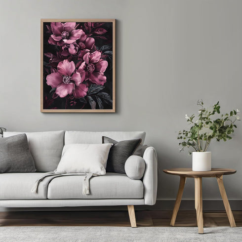 Posterizer 1 pcs-big wild flush pink flowers-Floral & Botanical Art-Abstract & Modern Art-Decor for Home & Office- UNFRAMED Wall Art...