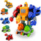 TOYMAKER Dinosaur Transformer Robot Cars Toys for Boys 5 in 1 Transformed Action Figure Construction Excavator Toys Rescue Bots Pull Back Cars Tak...