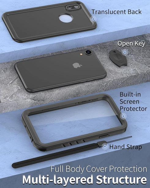 SPORTLINK for iPhone XR IP68 Waterproof Case - Full-Body Shockproof Dust-Proof Case - 6.1’ Heavy Duty Underwater Rugged 360 Protective Military Gr...