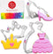 Princess Cookie Cutters 3-Pc Set Made in USA by Ann Clark, Crown, Glass Slipper, Dress...