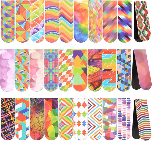 30 Pcs Magnetic Bookmarks, Mini Geometric Page Markers Magnetic, Geometric Magnetic Page Stand Bookmarks for Teachers School Home Office Reading B...