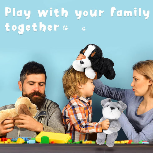 Skylety 3 Pcs 7.87 Inches Dog Stuffed Animal Plush Dog Soft Plush Dog Pillow Toy Fluffy Puppy Set for Christmas Girls Baby Kids Dog Party Favor Bi...