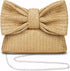 Straw Clutch Purse for Women, Bow Woven Beach Bag, Summer Evening Purse Vacation Handbag...