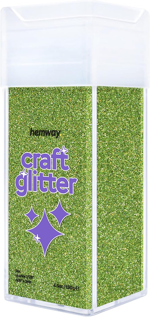 Hemway Premium Craft Glitter Shaker - Lime Green Holographic | 130g Ultrafine Metallic Flake Sequins for Resin & Epoxy Crafts | Craft Supplies for...