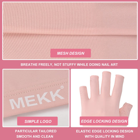 MEKK UV Gloves for Nails, Extra Length UV Light Gloves for Gel Nails UPF99+ UV Gloves Skin Care UV Protection Gloves Professional Manicure Gloves ...