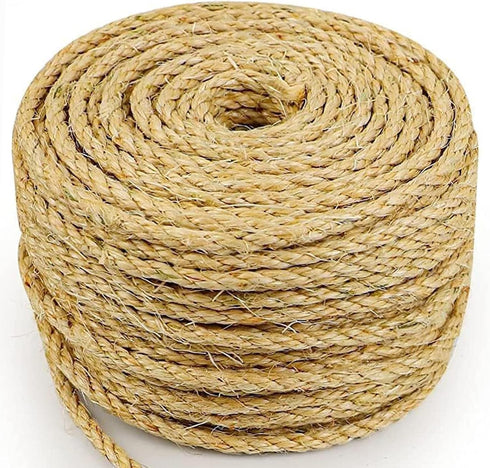 Sisal Rope Cat Scratcher 4mm by 100Ft Cat Tree Rope for Cat Scratching Post Tree Tower Replacement Repair and Replace, DIY Hemp Twine Rope...