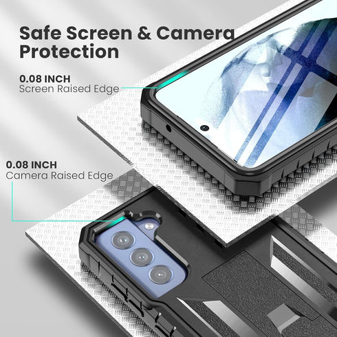 WTYOO for Samsung Galaxy S21 FE Case: Rugged Durable Armor Shell with Kickstand & Holster | Shockproof Protector Heavy Duty Military Grade Protect...