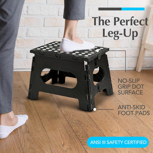 Handy Laundry - Folding Step Stool - Sturdy Enough Collapsible Stool to Support Adults and Safe Enough for Kids - Opens Easy with One Flip - Great...