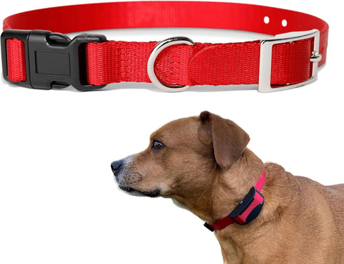 e-Collar Replacement Strap - Shock Collar Replacement Collar, Fence Collar Replacement, Compatible with most Brands (1", Red)...