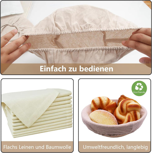 2 PCS Bread Proofing Cover, 10inch Bread & Sourdough Covers for Rising, Tea Towels for Baking Sourdough Bowl Cover, Bread Making Cloth, Bread Bowl...