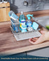 Consumest Sink Caddy-Kitchen Sponge Holder + Dish Brush Holder for Kitchen Sink, Sink Organizer with Drip Tray for Countertop Stainless Steel Rust...