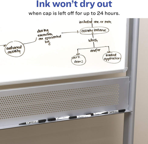 AVERY Marks A Lot Dry Erase Markers, Low Odor White Board Markers with Bullet Tip, 6 Black (24483)...