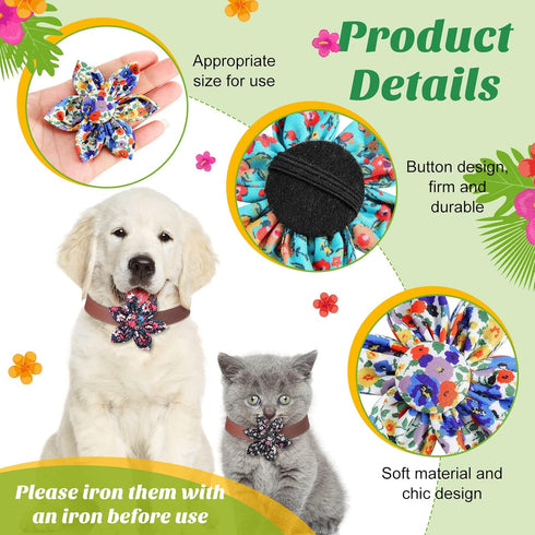 36 Pieces Dog Collar Flower Pet Flower Collar Girl Dog Accessories Adjustable Dog Collar Flower Fall Dogs Collar Attachment for Small Medium Large...