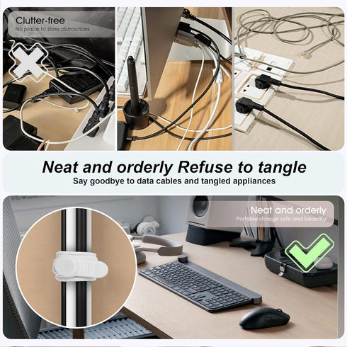 Nearockle Silicone Cable Ties Cord Organizer for Cable Management, 16PCS 4.5" and 7.1" Reusable Cable Organizer Electronic Accessories for Home, O...