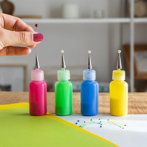 4 Ultra-fine Tip Applicator Bottles 20ml Clear, for storing & applying craft supplies & mediums like glitter, glue, paint, stains, inks - Creative...