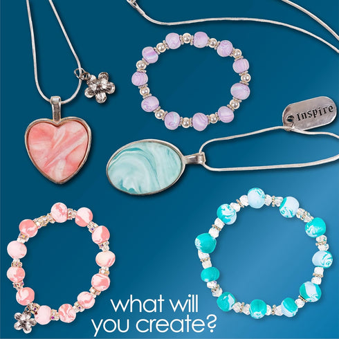 Hapinest Make Your Own Clay Jewelry Arts and Crafts Kit for Girls Gifts Ages 8 9 10 11 12 Teen Years Old and Up - 3 Bracelets and 3 Necklaces...
