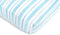 SwaddleDesigns Softest Cotton Muslin Fitted Crib Sheet/Toddler Sheet for Baby Boy & Girl, Blue 3 Color Stripe...