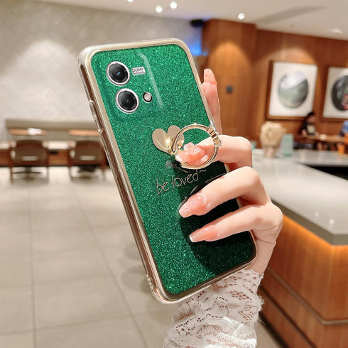 for Motorola Moto G Stylus 2023 (4G) Phone Case (6.5-inch) with Ring Kickstand Sparkly Slim Soft Silicone Shockproof Protective Cover - Alpine Gre...