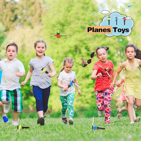 12 Pack Flying Toy Hand Helicopter Flying Planes Toys Plastic Flying Helicopter Airplane Toys for Kids Outdoor Party Favors Classroom Prizes Birth...
